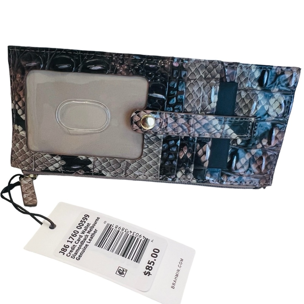 NWT Brahmin Diamondback Melbourne Genuine Leather Wallet/Credit Card Wallet